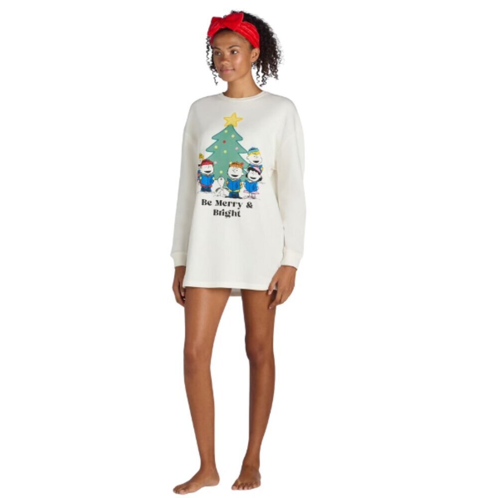 Grayson Christmas Social Peanuts Sleep Dress and Cozy Headband 2-piece Set 2XL
